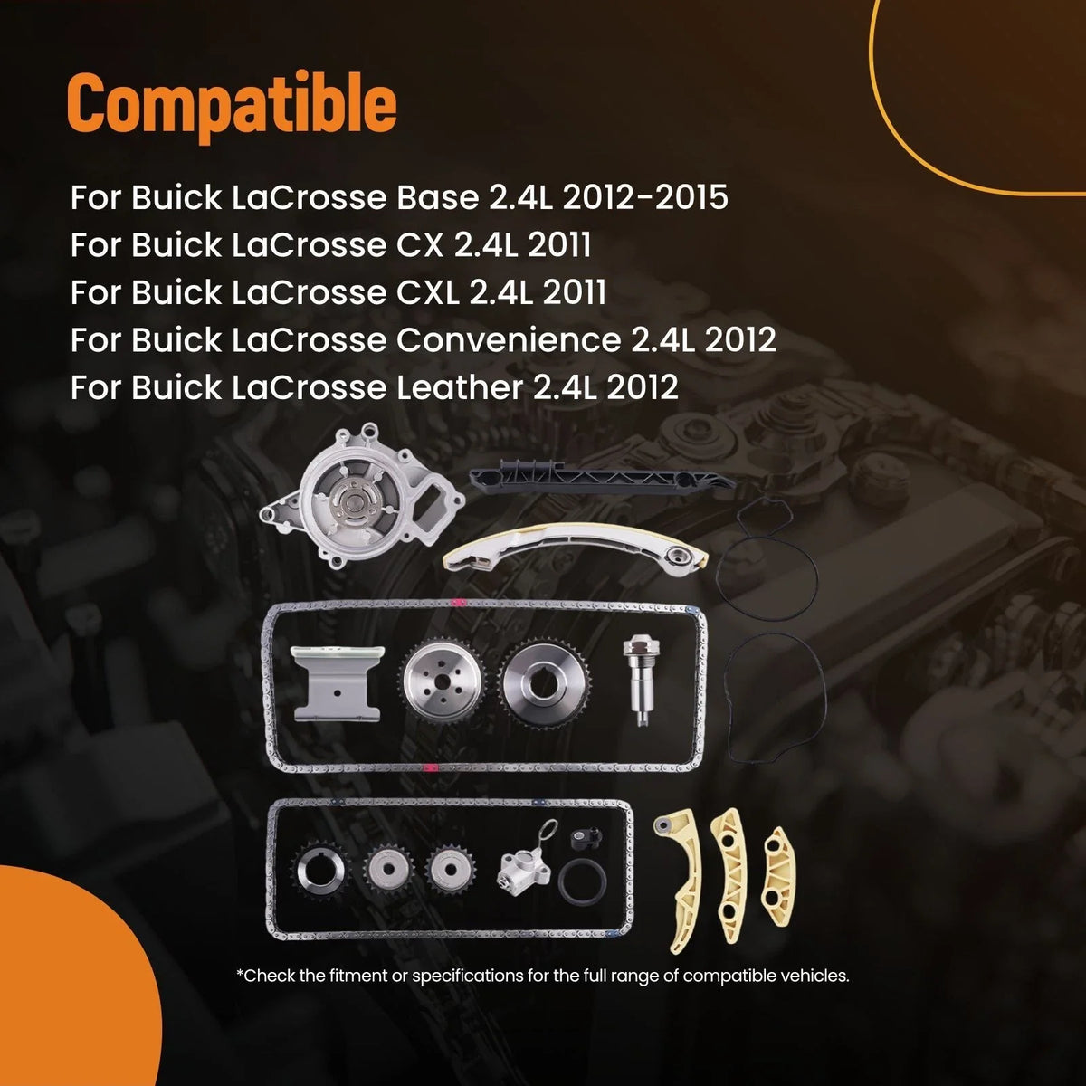 15pcs Timing Chain Set for Saturn Ion 2.4L (2006-2009) 9-4201S
