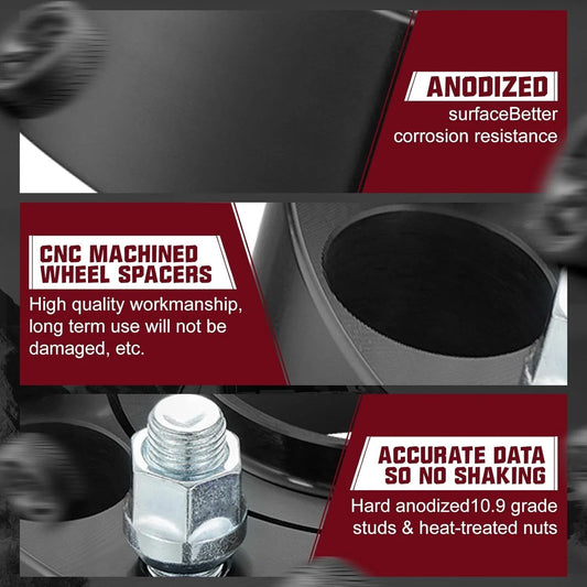 Set of 4 Hubcentric Wheel Spacers 1.25" 1.5" 2" 6x5.5 for Chevy Silverado GMC Yukon