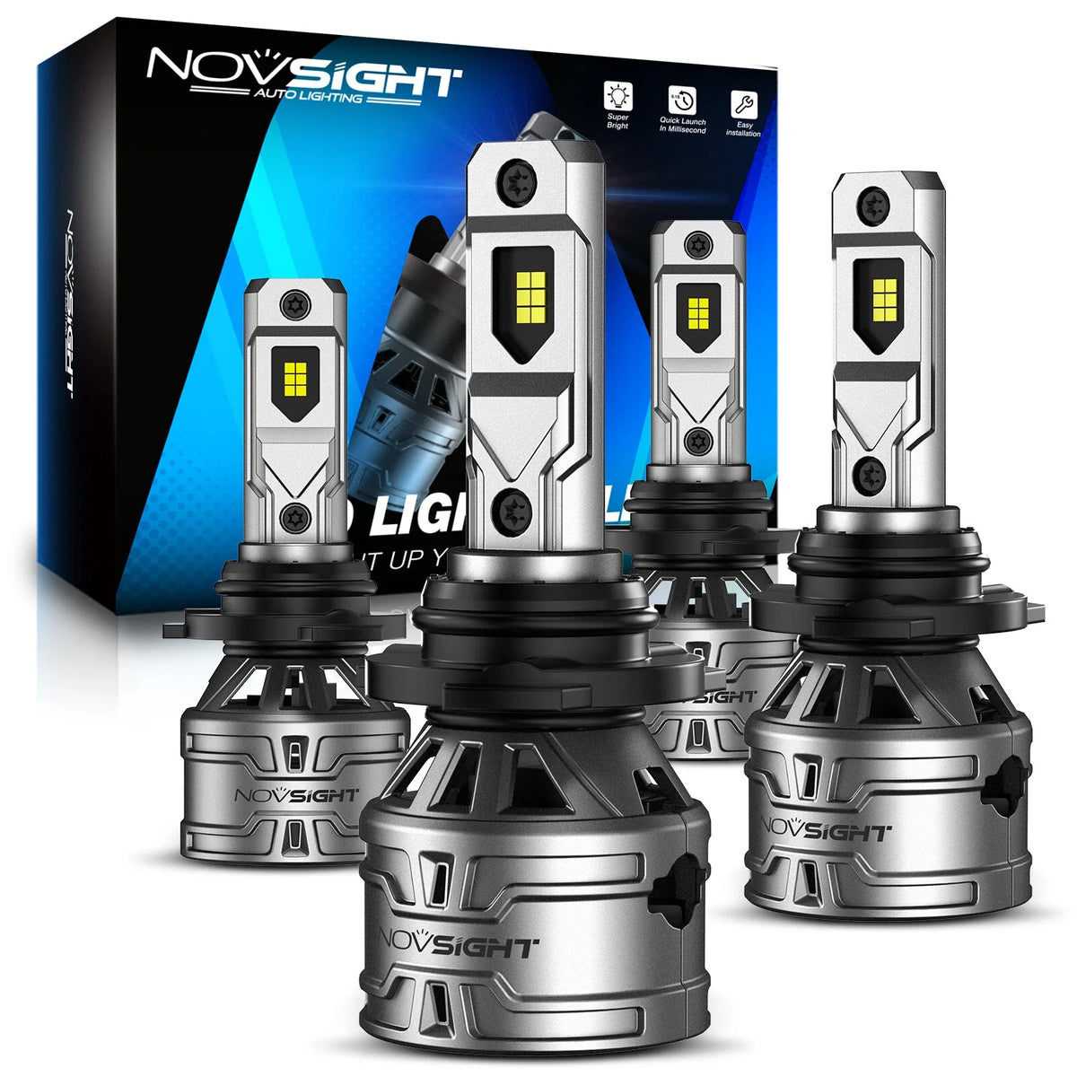 2X NOVSIGHT 9005 + 9006 LED Headlight Bulbs 26000LM for High Low Beam