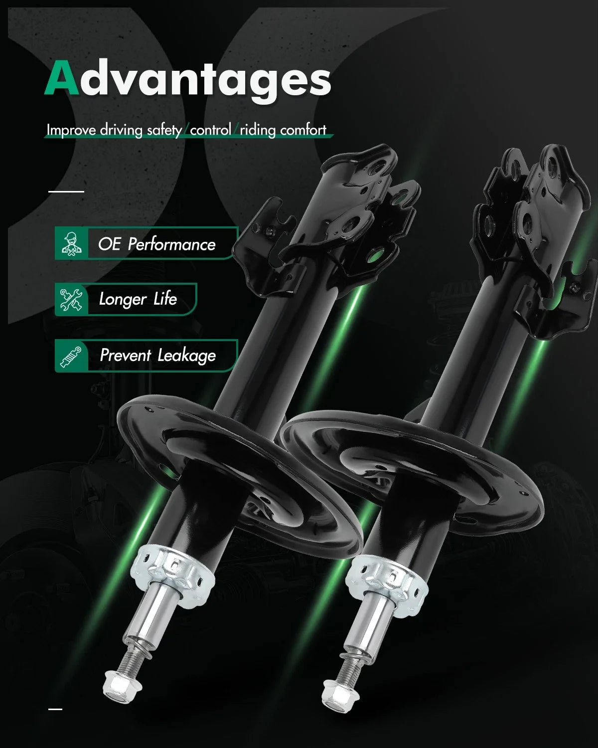 Set of 2 Front Left Right Shocks Struts Absorbers for Toyota Sienna (2011–2014)