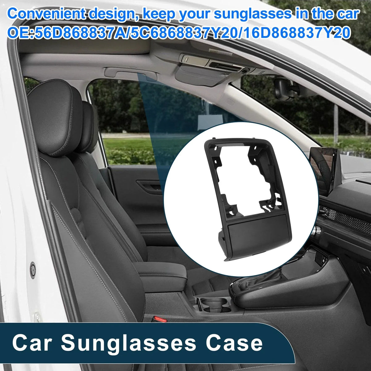 Car Sunglasses Case for Volkswagen Jetta/Vento MK6 (2011–2014) Black