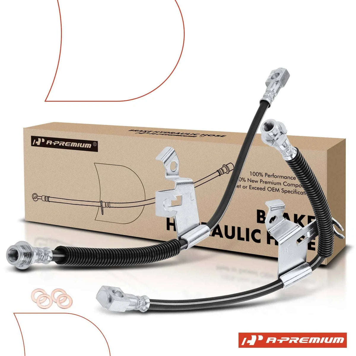 2X Front Brake Hydraulic Hose for Buick LeSabre (2000–2005)