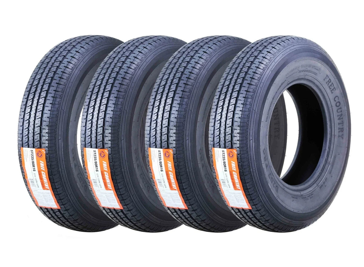 Set of 4 Trailer Tires ST235/80R16 10PR Load Range E w/Scuff Guard for Trailers