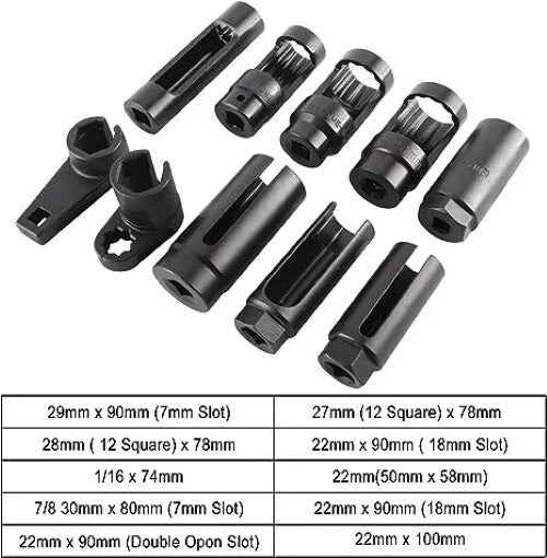 10Pcs O2 Oxygen Sensor & Oil Pressure Socket Tool Set for