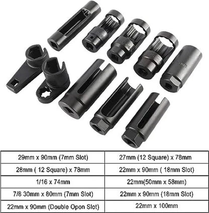 10Pcs O2 Oxygen Sensor & Oil Pressure Socket Tool Set for