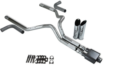 1 Chamber Muffler Dual Exhaust Kit for 2007-2014 Chevy GMC 1500 - 3