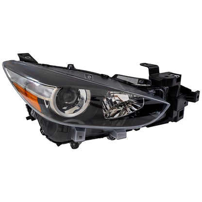 Headlight for Mazda 3 (2017–2018) Passenger Side Halogen with Bulb