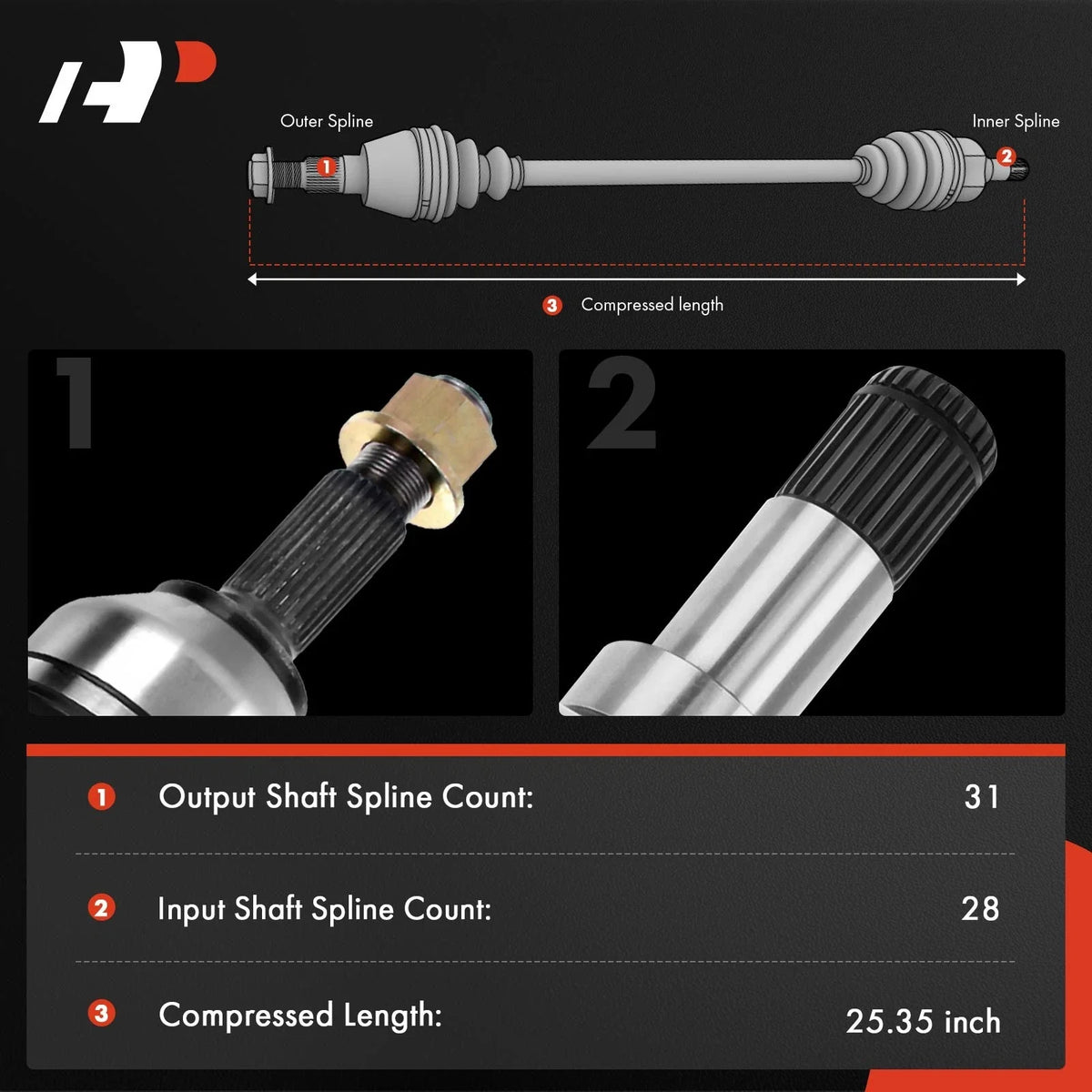 Front Right CV Axle for Ford Transit-150 Transit-250 (2015–2023)