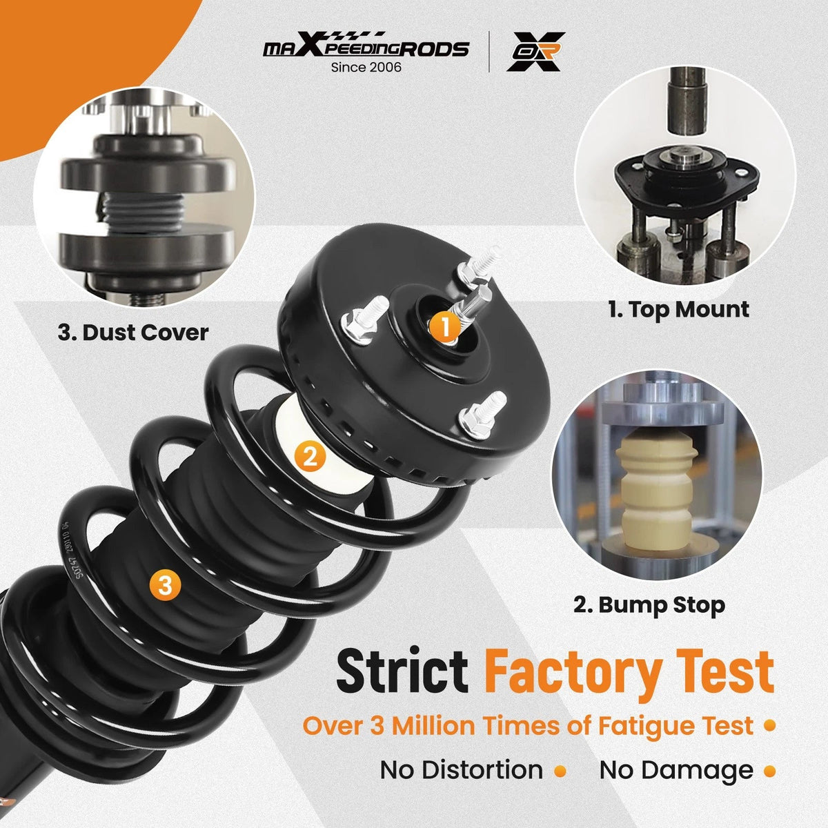 Set of 2 Front Strut Spring for Dodge Challenger Charger (2012–2018)