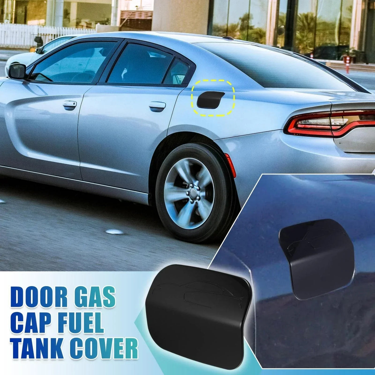 Black Fuel Tank Cover designed for Dodge Charger (2011-2021)