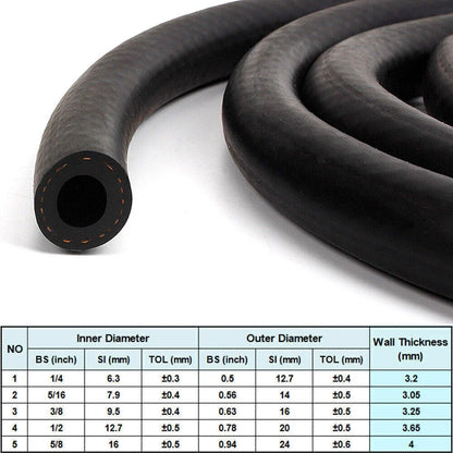 Flexible 3/8" Nitrile Rubber EFI Fuel Injection Hose for Gas