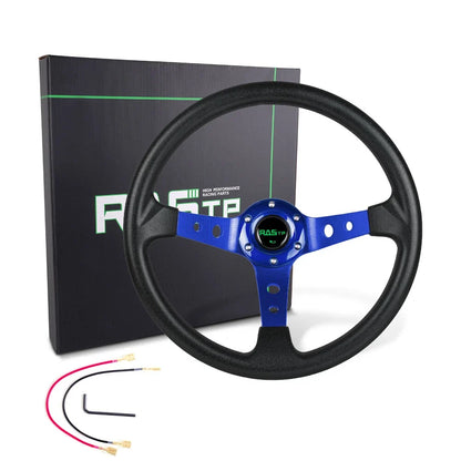 350mm Deep Dish Racing Steering Wheel for Universal Fit (6 Bolt)