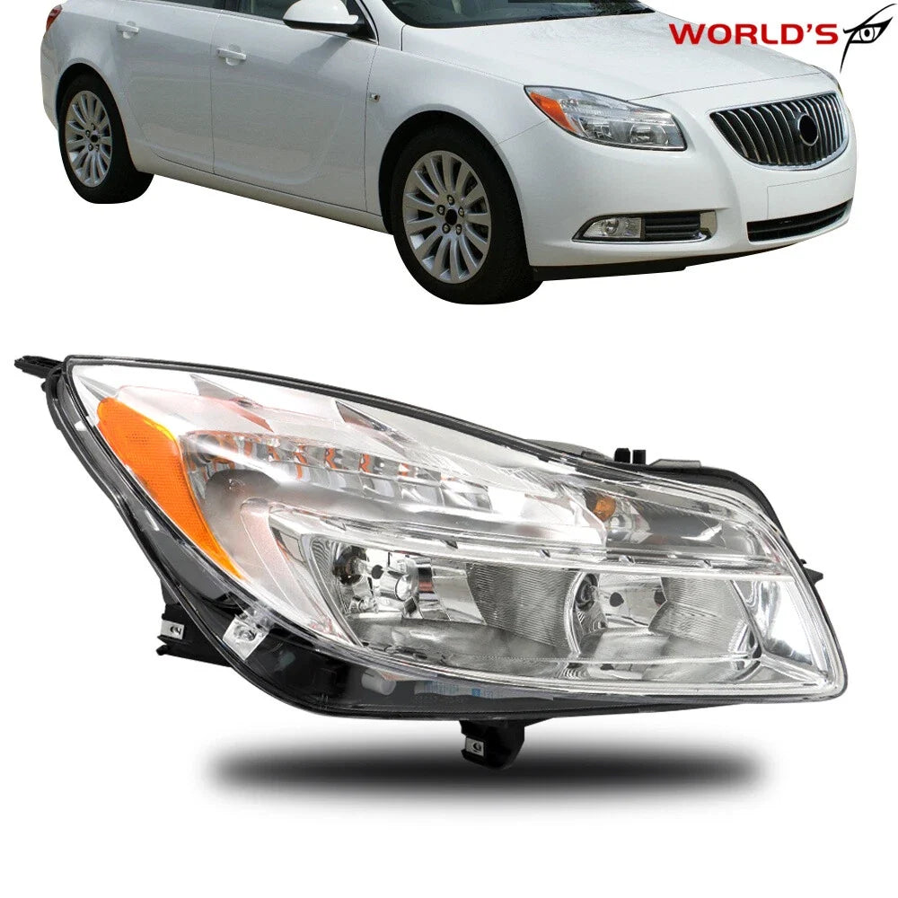 Headlight for Buick Regal (2011–2013) Halogen Chrome Housing Right Side