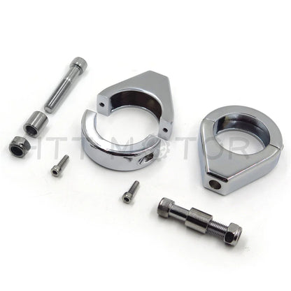 Turn Signal Relocation Fork Clamp Kit 41mm for Harley Softail Chrome