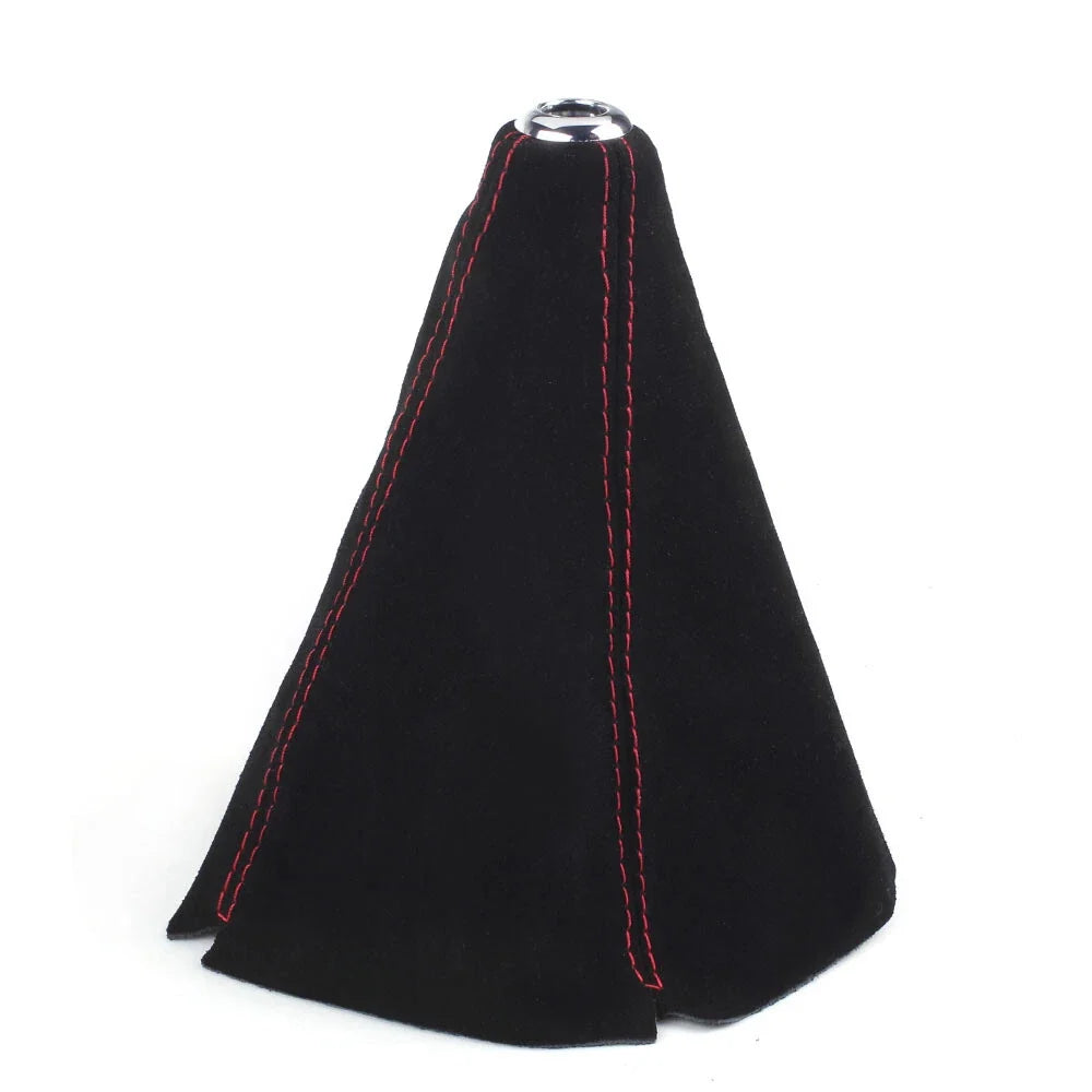 Shift Knob and Boot Cover for - Black with Red Stitches