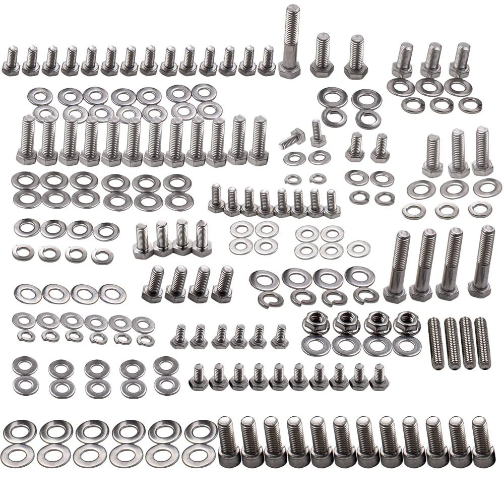 Stainless Engine Stud/Bolt Kit for Chevy Small Block (SBC 283–400)