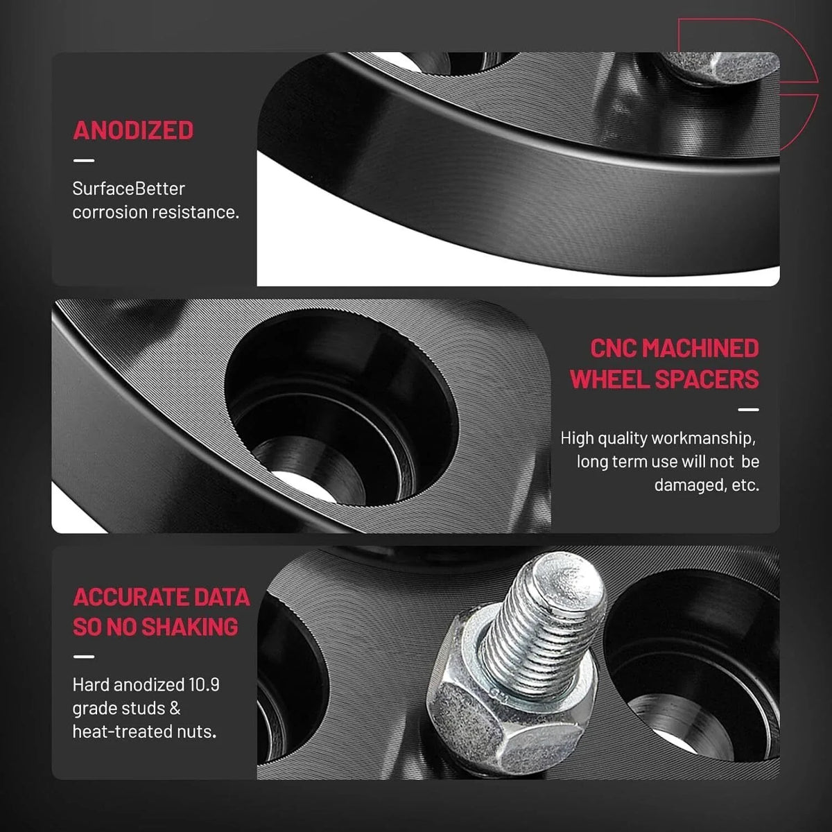1-Inch Wheel Spacers (2 Pack) for Yamaha Grizzly 400 450 550 600 660 700