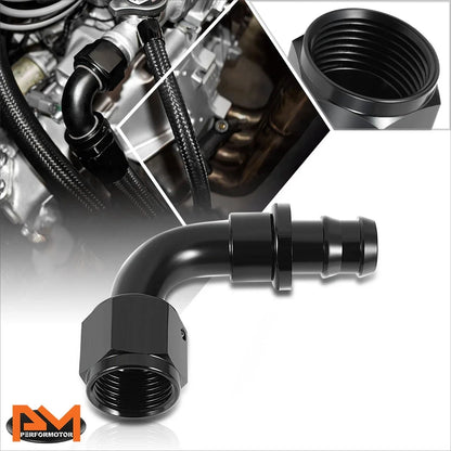 12AN to 3/4" Barb 90 Degree Push Lock Hose Fitting (2000PSI)