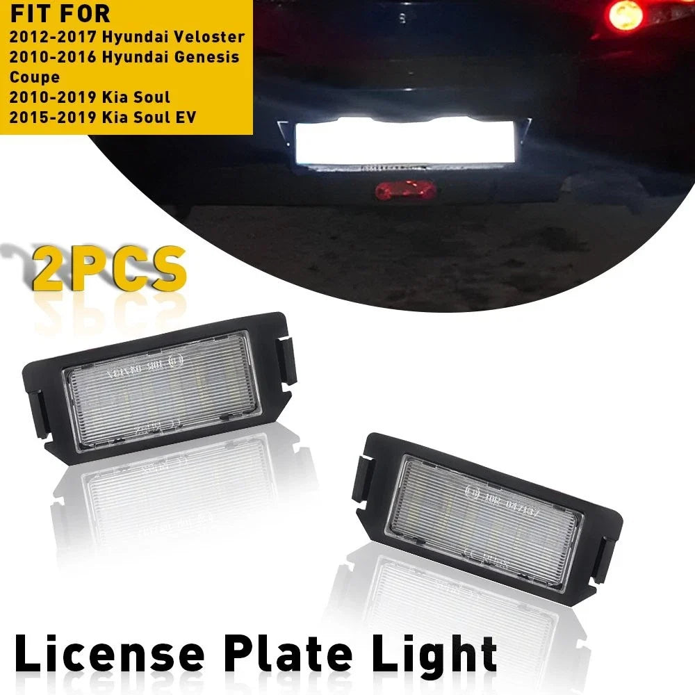 2X White SMD LED License Plate Lights for Kia Soul / Veloster Genesis (2010–2019)