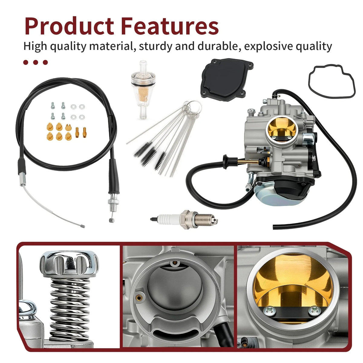 Carburetor Assembly with Throttle Cable for Yamaha Big Bear 350 4x4 (1999)