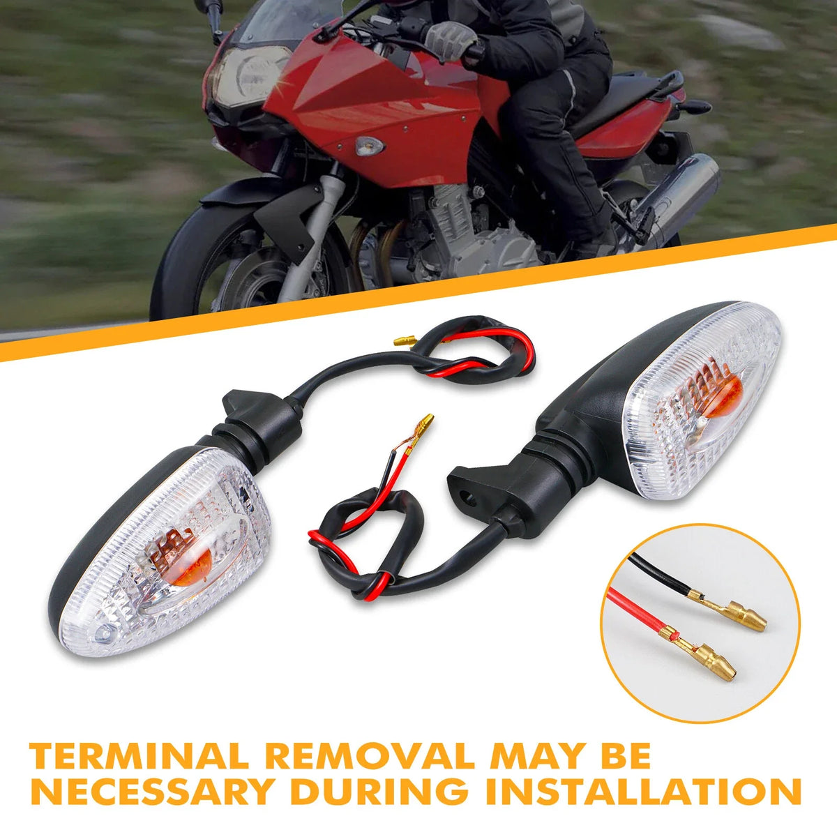 Turn Signal Lights for BMW K1200R/S (2005–2008), R1200GS (2004–2013) Amber Lens