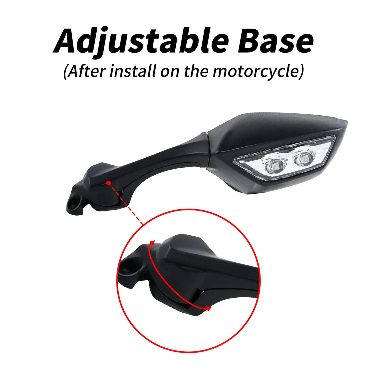 Rear View Mirrors with LED Turn Signals for Kawasaki Ninja ZX10R (2016-2023)