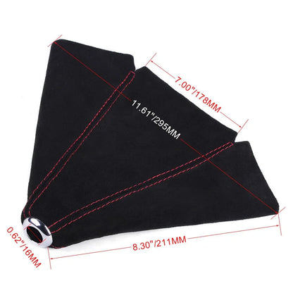 Shift Knob and Boot Cover Set - Black Red Stitched