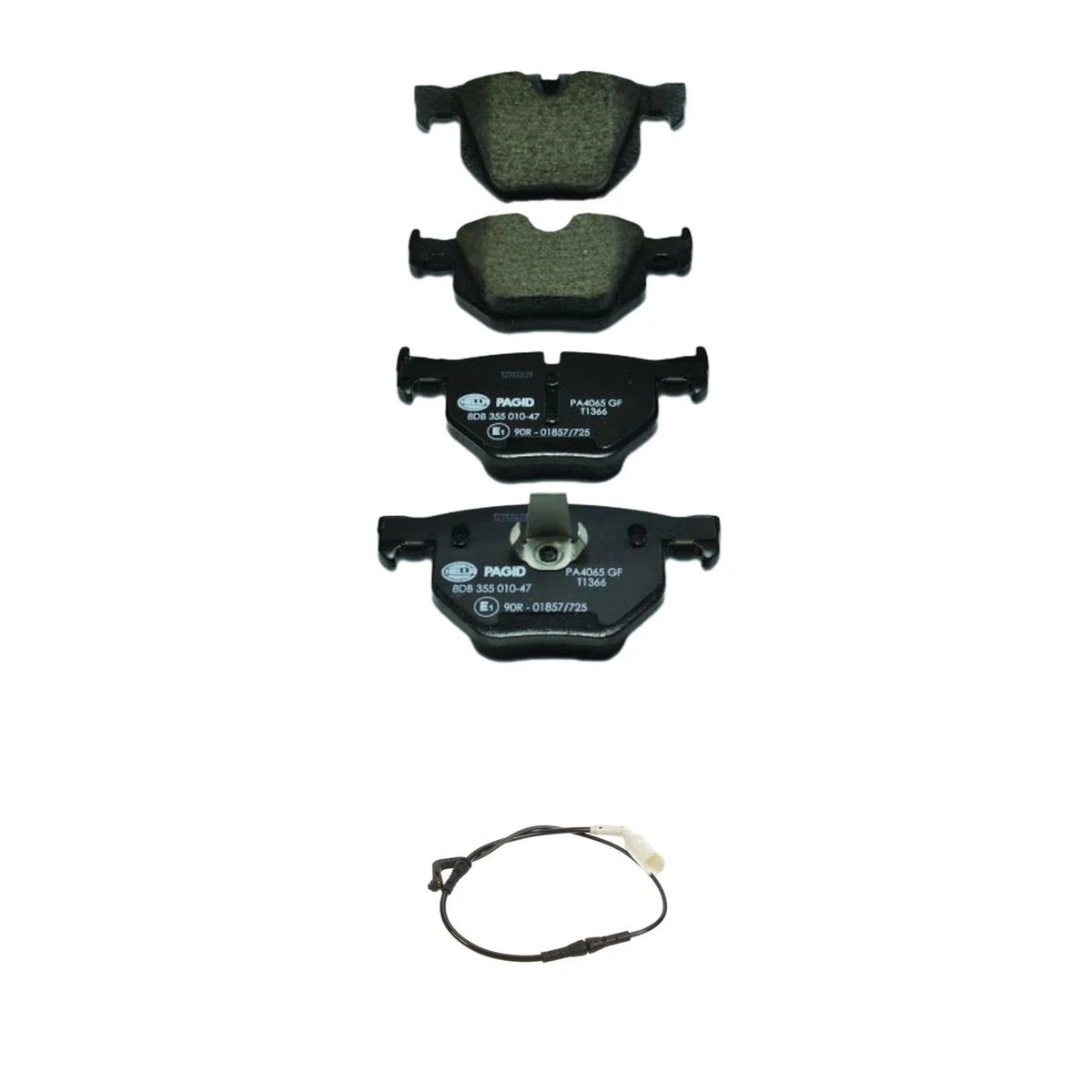 Hella Rear Low-Met Disc Brake Pad Set w/Sensor for BMW E60 (2004–2010)