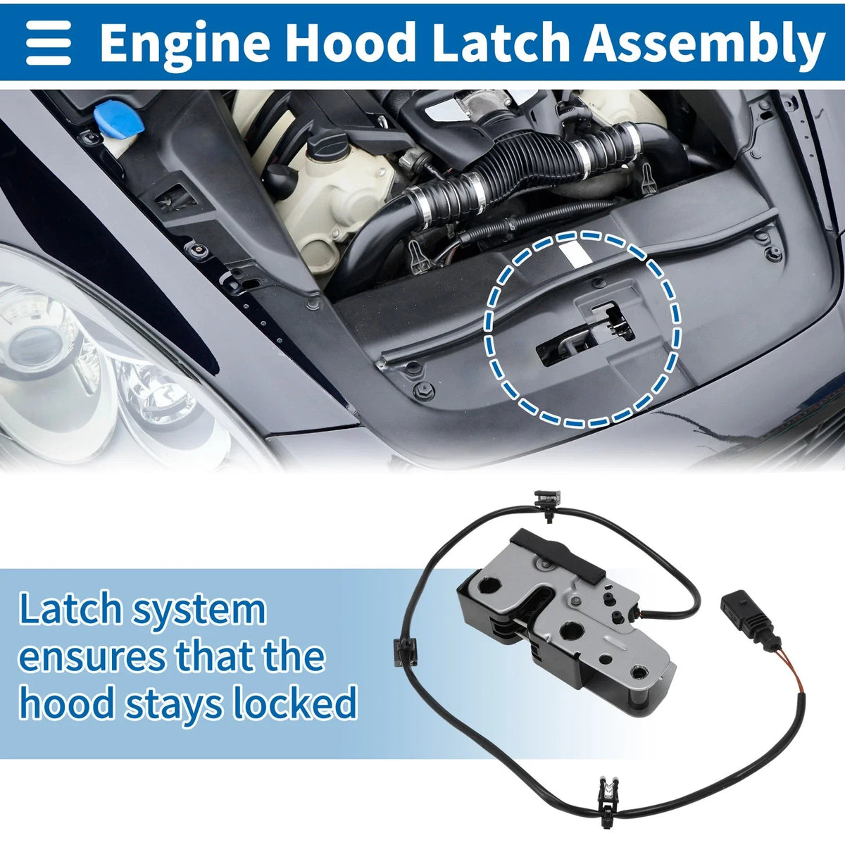 Hood Latch Assembly for Volkswagen Golf (2006–2010) No. 3CD823509