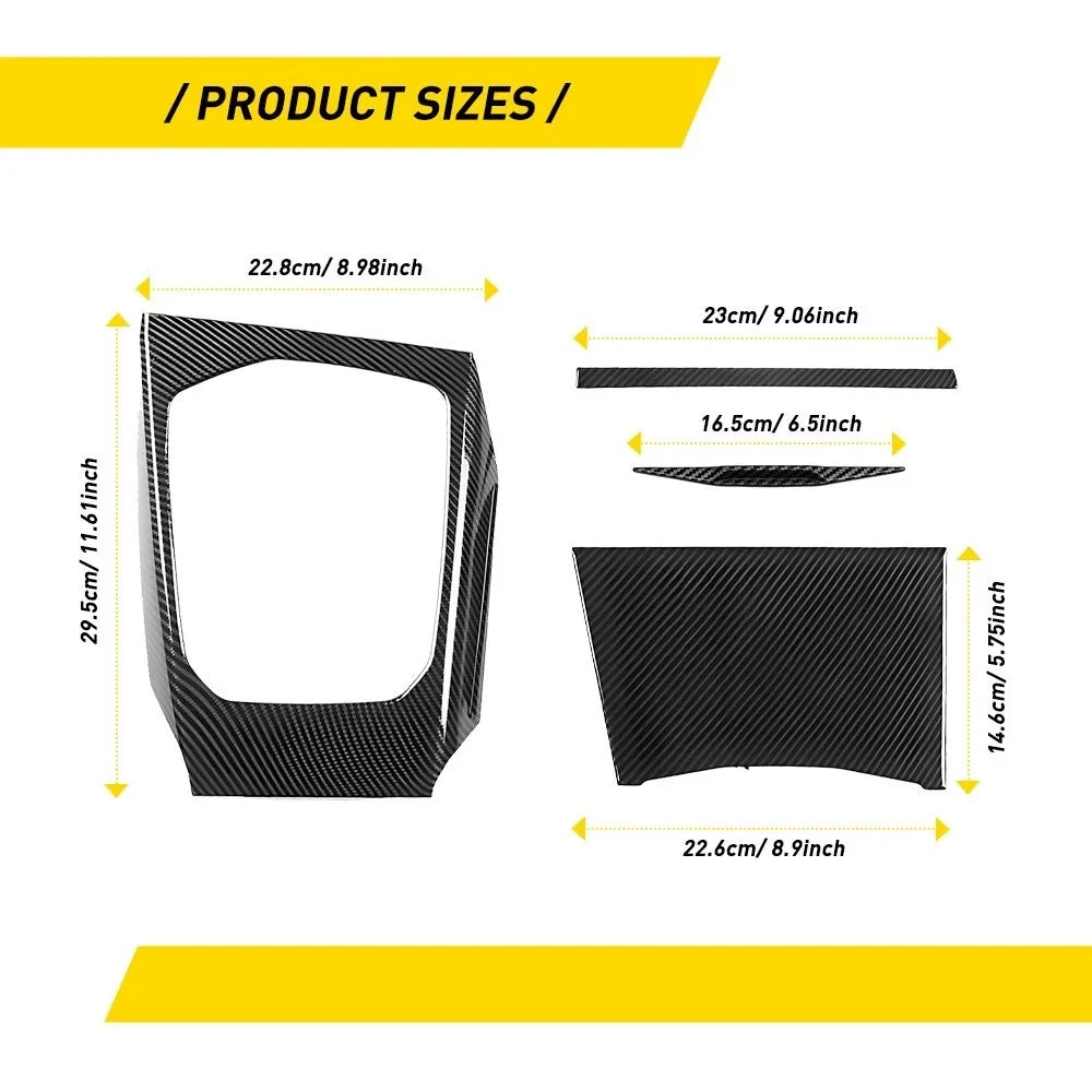 Set of 4 Carbon Fiber Pattern Interior Trim Covers for BMW G20 G21 G22 G26