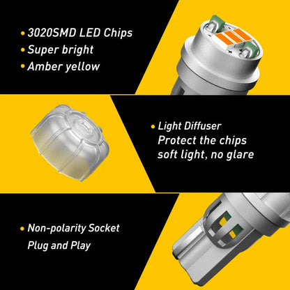 2X AUXITO Yellow Amber 175 2825 168 194 T10 LED Parking Light Bulbs