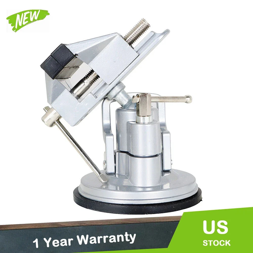 360-Degree Rotating Vacuum Base Vise 3.15 Inch Steel