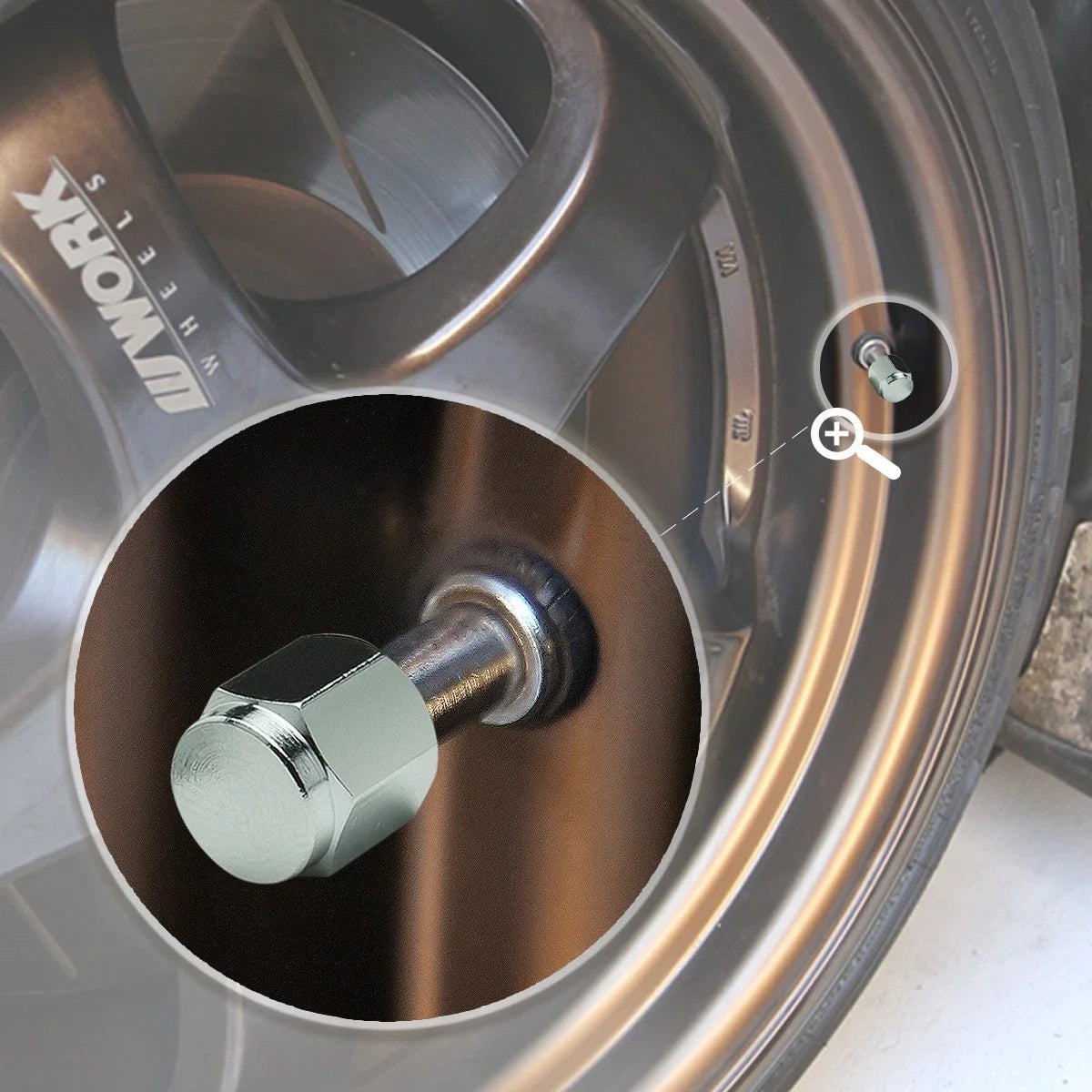 Set of 4 Silver Aluminum Tire Stem Caps for Universal Vehicles