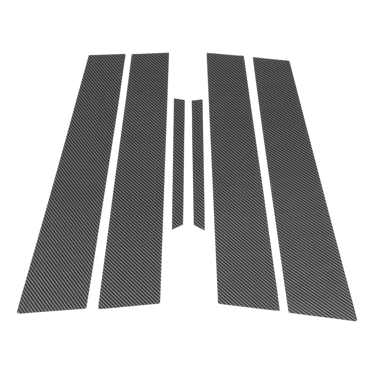 Set of 6 Door Pillar Window Trim for Toyota Mark X (130) Carbon Fiber Black