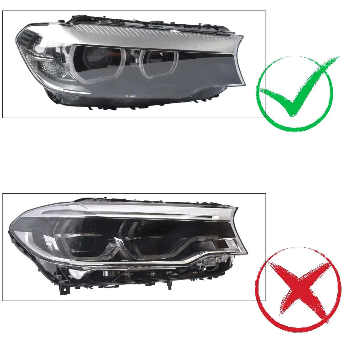 Right Side Xenon Headlight with AFS for BMW 5 Series G30 G31 (2017–2023) 63117214960