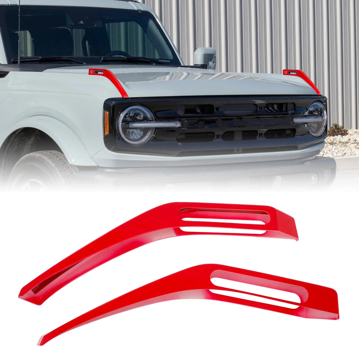 Hood Hinge Cover for Ford Bronco (2021–2024) Red Trail Sight Trim