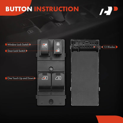 Left Front Power Window Switch for Nissan 370Z 2010-2019