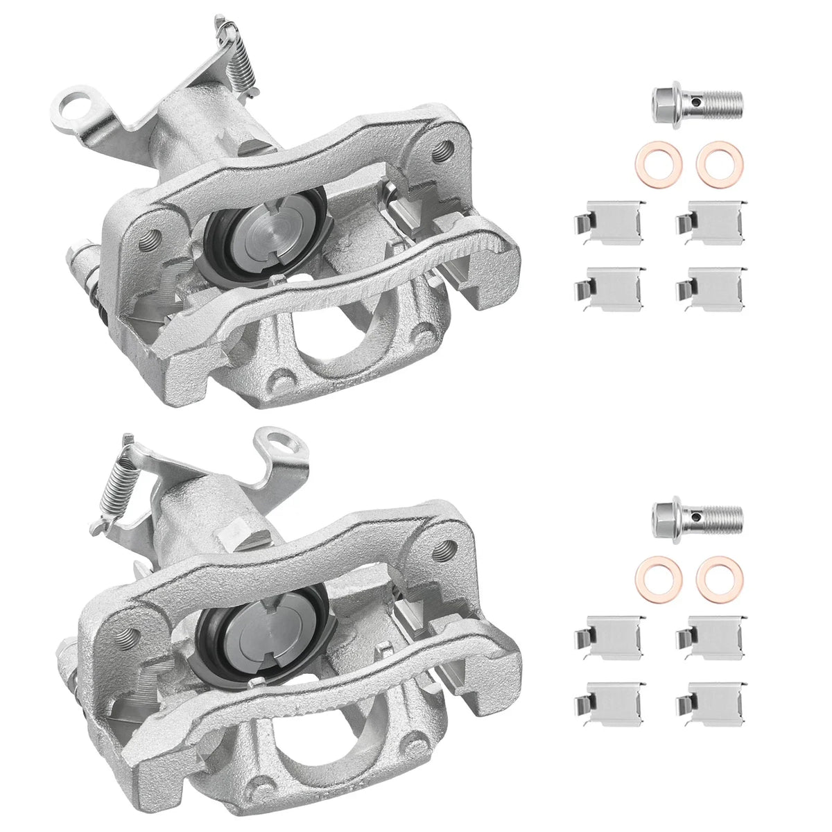Pair of Rear Brake Calipers with Bracket for 2009-2012 Dodge Journey