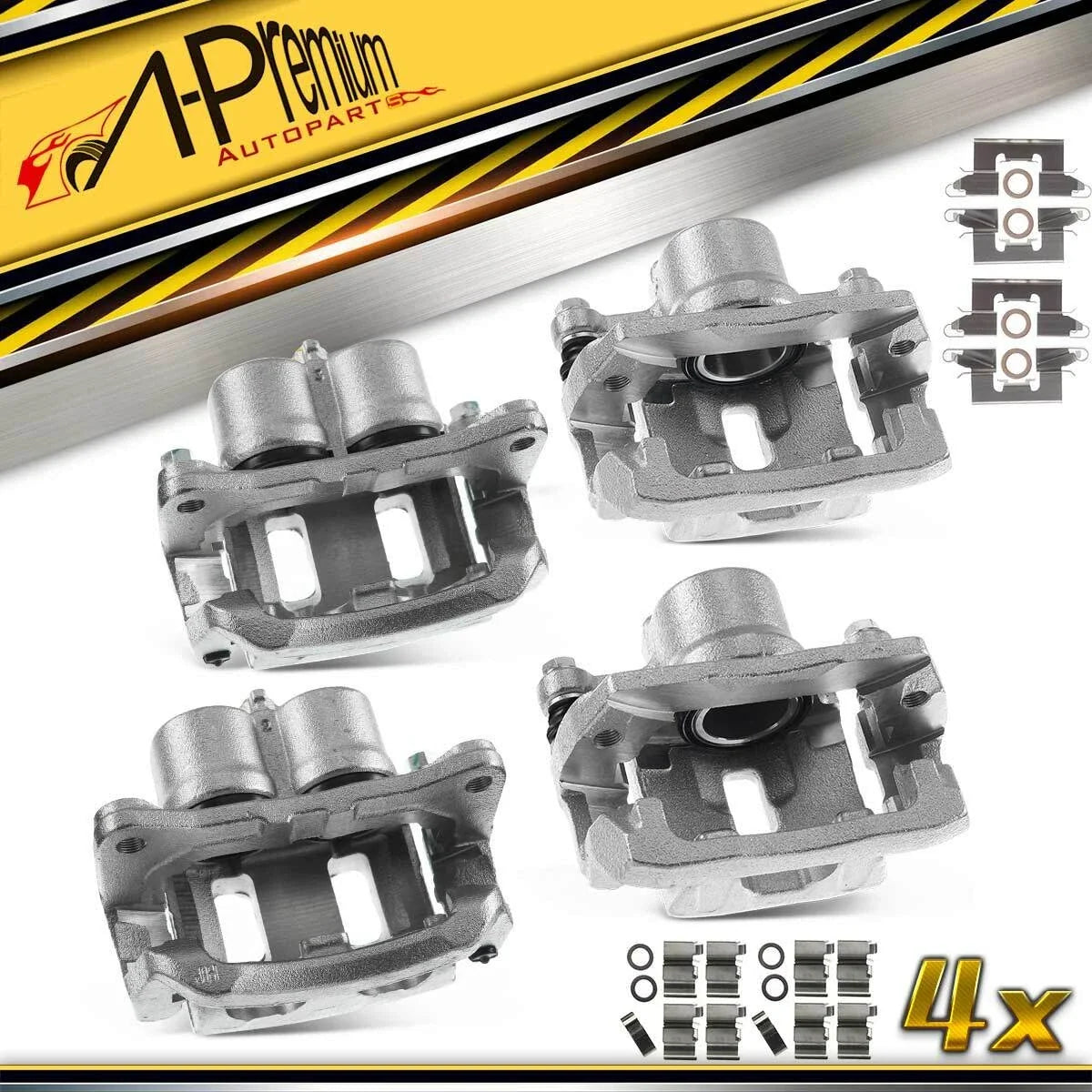 Set of 4 Brake Calipers with Bracket for Ford Edge (2007–2010)