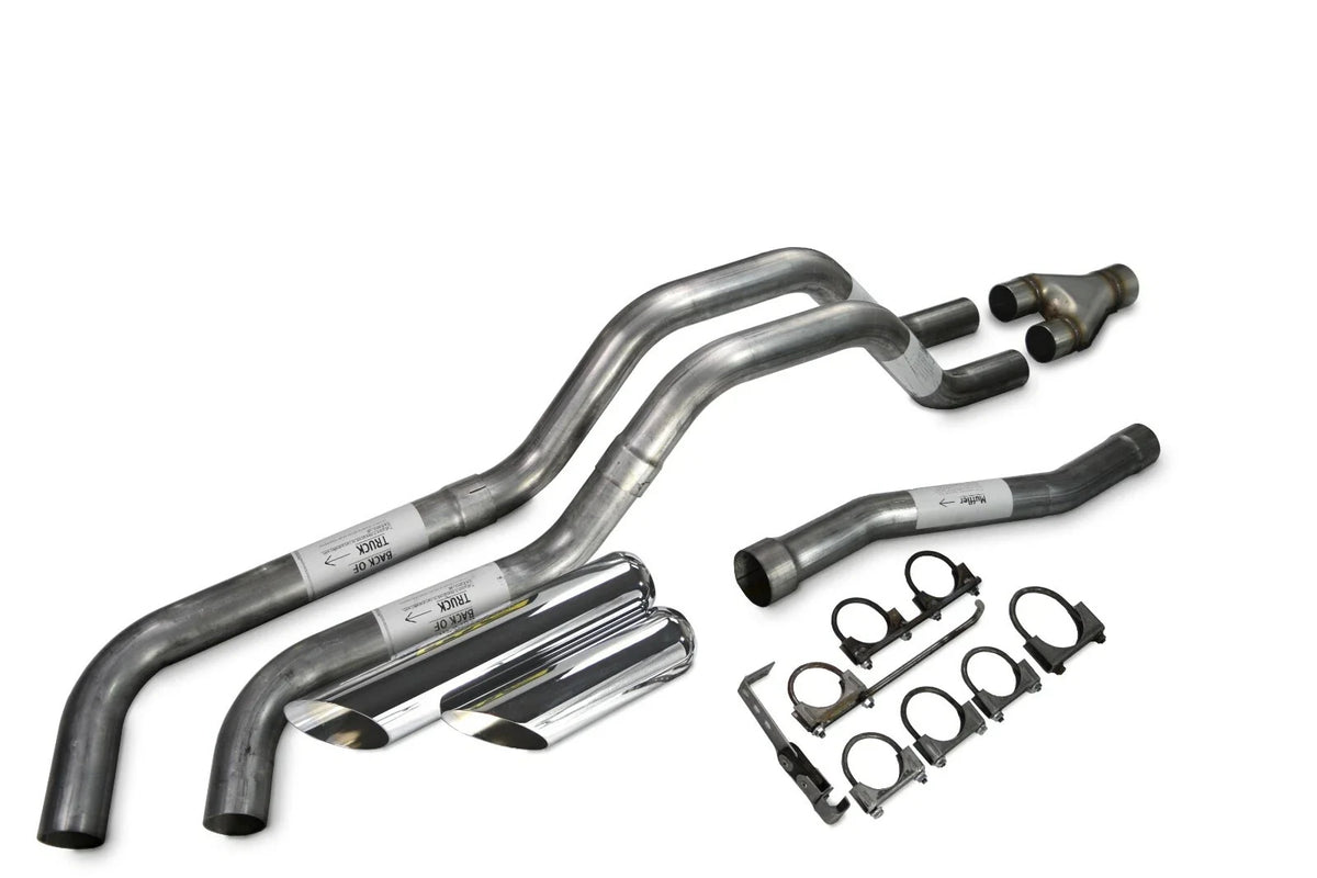 Dual Exhaust Y Pipe for Nissan Titan (2004–2006) 2.5" Side Exit Slash Tip