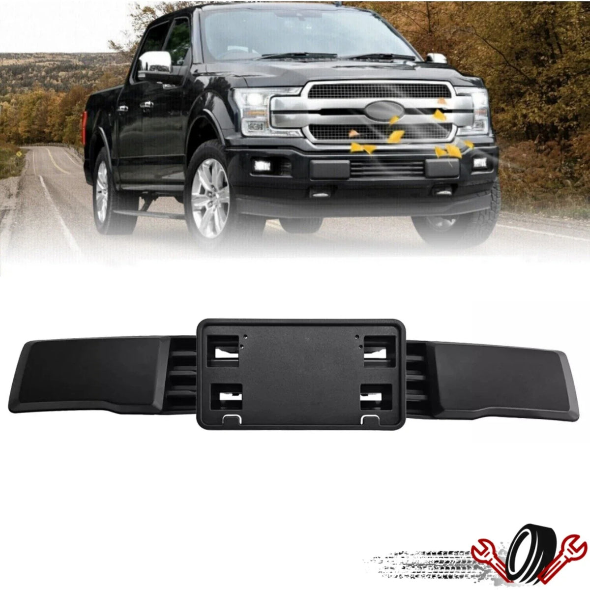 Front License Plate Bracket & Bumper Trim for Ford F-150 (2015–2017)