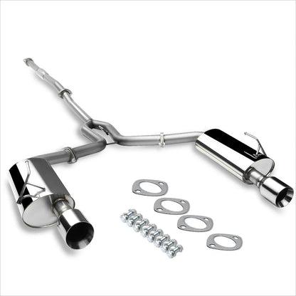 Dual 4" Rolled Muffler Tip Catback Exhaust System for Maxima 2004–2008