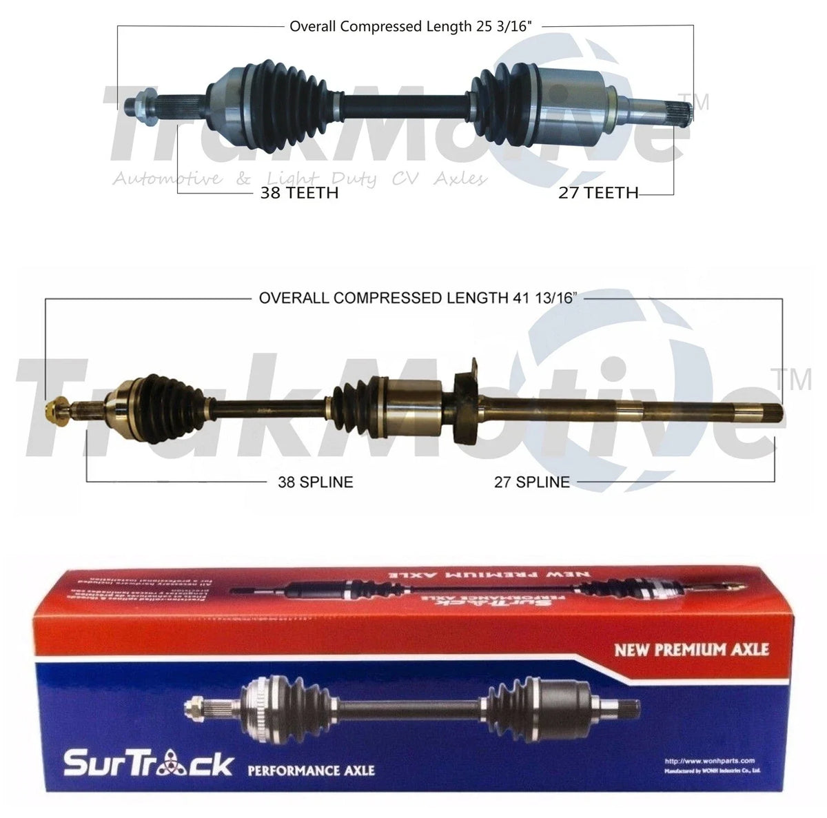 Set of 2 Front CV Axle Shafts for Ford Taurus (2008–2019)