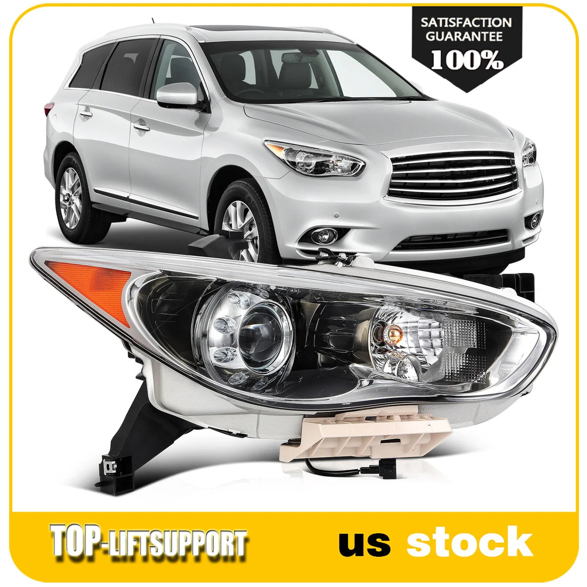 Right Side Headlight with HID/Xenon for Infiniti JX35, QX60 (2013–2015)
