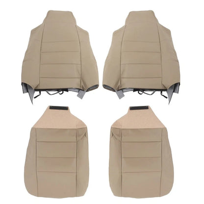 Set of 2 Front Bottom Top Seat Covers for Ford F250 F350 (2002–2007) Tan