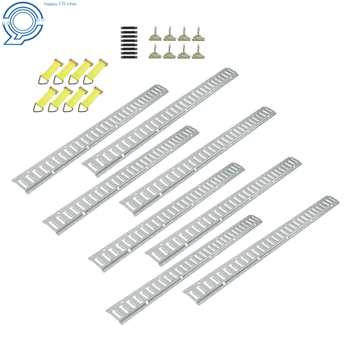 Set of 32 E-Tracks with D-Rings, O-Rings & End Caps for Cargo Trailer