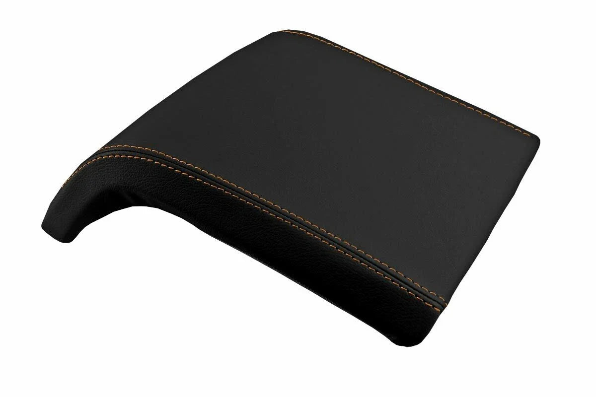 Leather Console Lid Armrest Cover for Lincoln Navigator (2007–2017) Orange Stitch