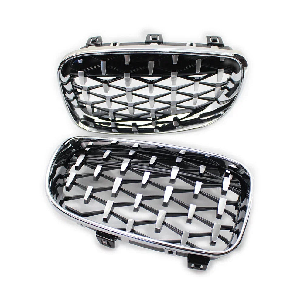 Front Grill Kidney in Chrome Black Diamond for BMW 1 Series 2004-2013
