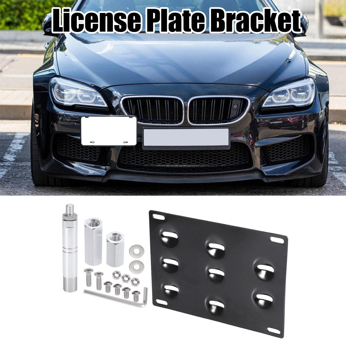 Tow Hook License Plate Mount Bracket Set for Toyota 