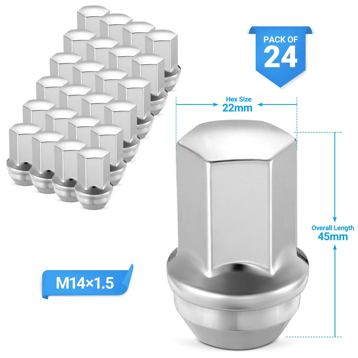 Solid Lug Nuts for Ford F-150 (2015–2020)